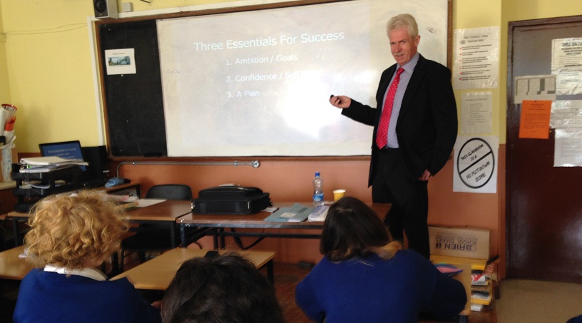 Rory Mulvey of Study Enrichment Services Ltd, gives a presentation to Third Year students